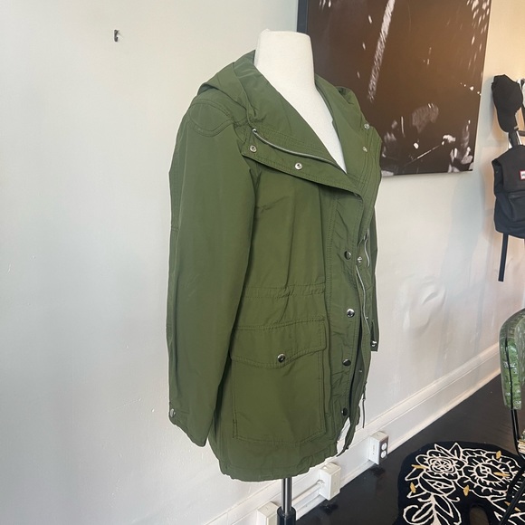 J. Crew Utility Hooded Lightweight Military Olive Green Jacket - Picture 3 of 9
